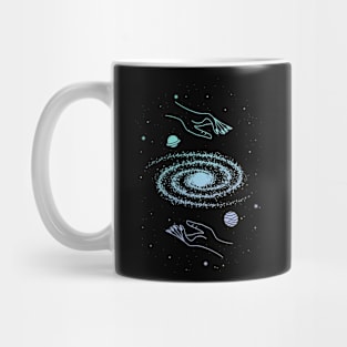 Cosmos Galaxy And Hands Sacred Geometry Stars Mug